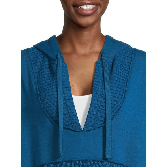 Time and True Women's Mixed Media Hoodie, Sizes XL NWL New - Picture 5 of 5